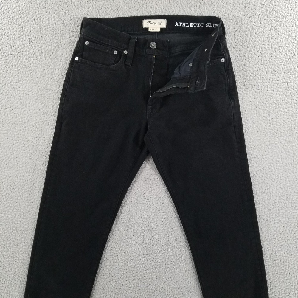 Madewell Jeans Mens 30x32 Black Athletic Slim Stretch Denim Five Pocket Casual